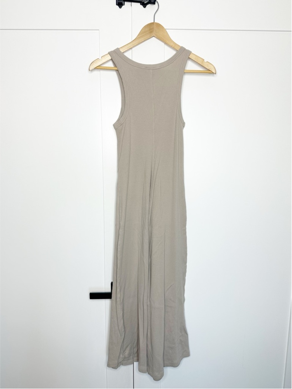 AYR The Metro Ribbed Dress Small Mushroom taupe tan sleeveless normcore causal - Picture 7 of 11